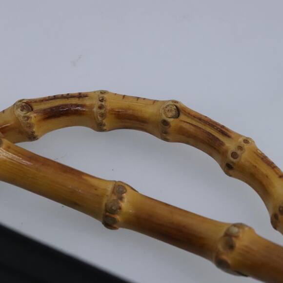 GUCCI Bamboo Hand Bag Nylon Black Silver - Picture 8 of 16